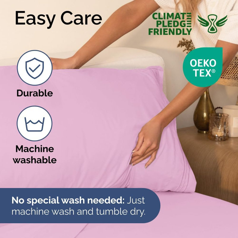 Premium Cooling, Soft & Wrinkle Free Sheet Set - Ultra Soft & Premium Hotel Luxury Bed Sheet Set, Light Pink