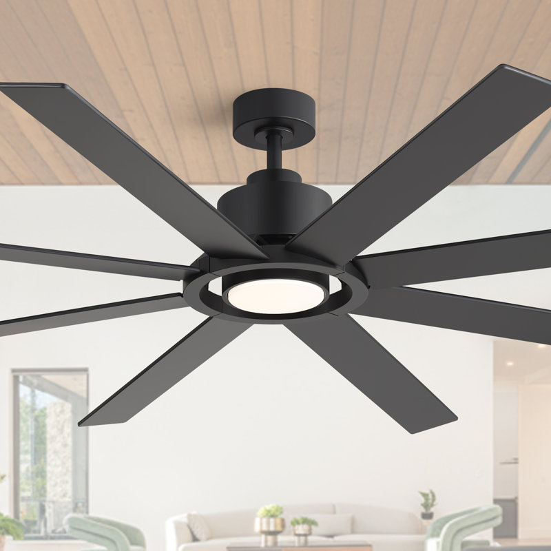 Ventilateur de plafond de 183 cm (72 po) avec éclairage DEL 3CCT à intensité variable et télécommande, moteur CC réversible à 6 vitesses