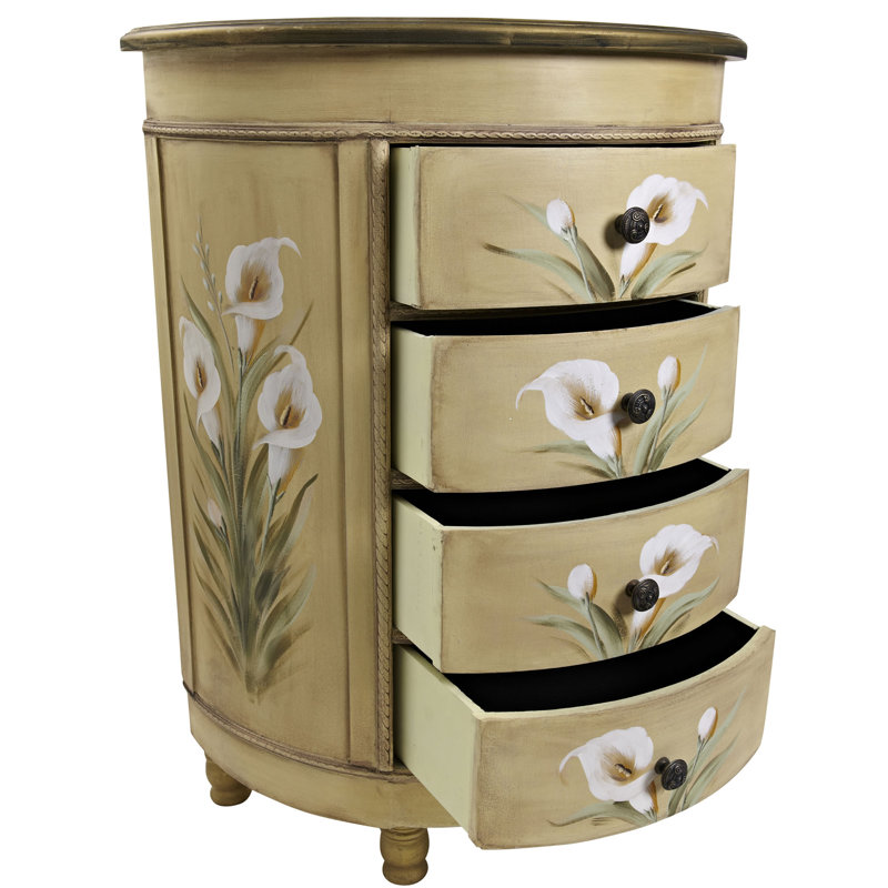 Commode décorative demi-cercle 4 tiroirs Lenz