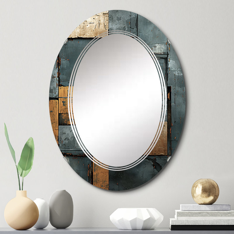 Rakiura - Miroir mural moderne ovale, 30 po x 20 po