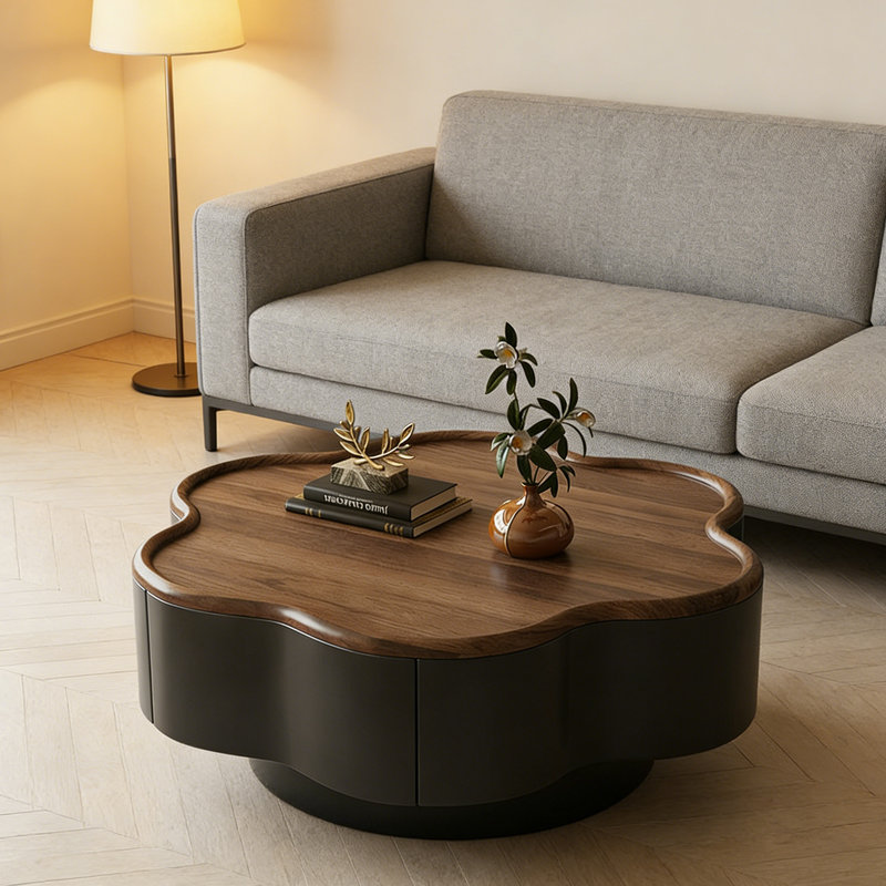 Charboneau, H 12,99 po x L 31,49 po x l 31,49 po, Noir