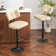 Swivel Adjustable Height Bar Stools with Footrest and Thick Cushion Curved Backrest(Set of 2)