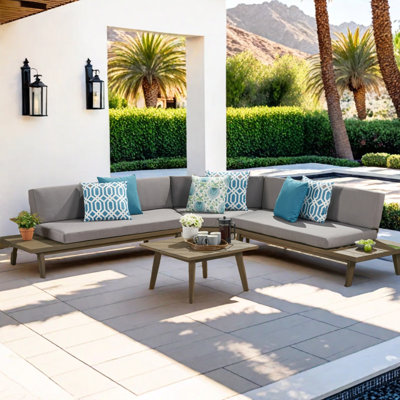 Boaz Acacia 4 - Person Patio Conversation Sets with Cushions
