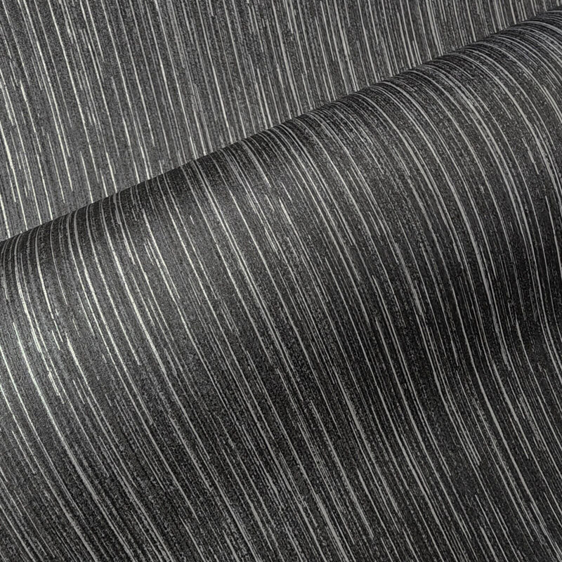 Papier peint uni non tissé moderne noir gris argenté