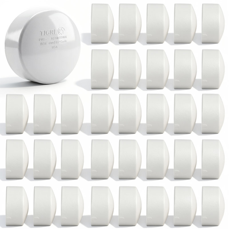 Capuchon d'extrémité en PVC blanc 1-1 / 2 po, raccord en embout de connexion pour les systèmes de drainage, d'évacuation et d'évacuation (paquet de 50)