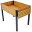 Lit de jardin surélevé en bois avec boîte de rangement pliante-264382629-264382628