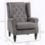 Chaise d'appoint moderne, capitonnée avec accoudoirs ronds et pieds en bois, gris foncé-954303312