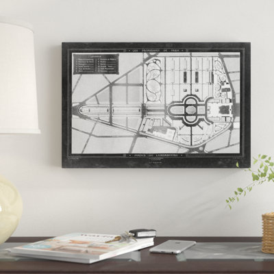« french jardin blueprints ii », impression sur toile