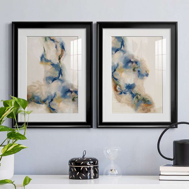 " Onward I " 2 - Pieces, 30.5" H x 22.5" W x 1.25" D, Black Framed
