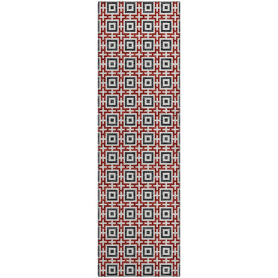 Premium Machine Washable Vaseem AMF139 Red Rug