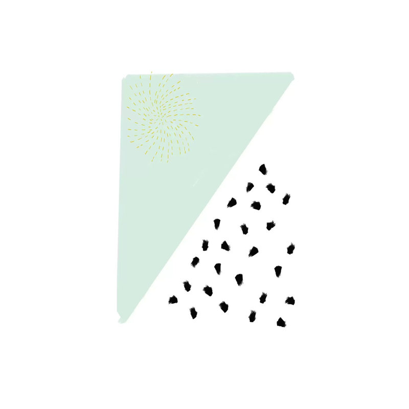 Mint And Gold Abstract by Leah Straatsma - Print on Canvas, 152.4cm H x 101.6cm W x 3.81cm D, Wrapped Canvas