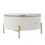 Table basse ronde avec 2 grands tiroirs de rangement