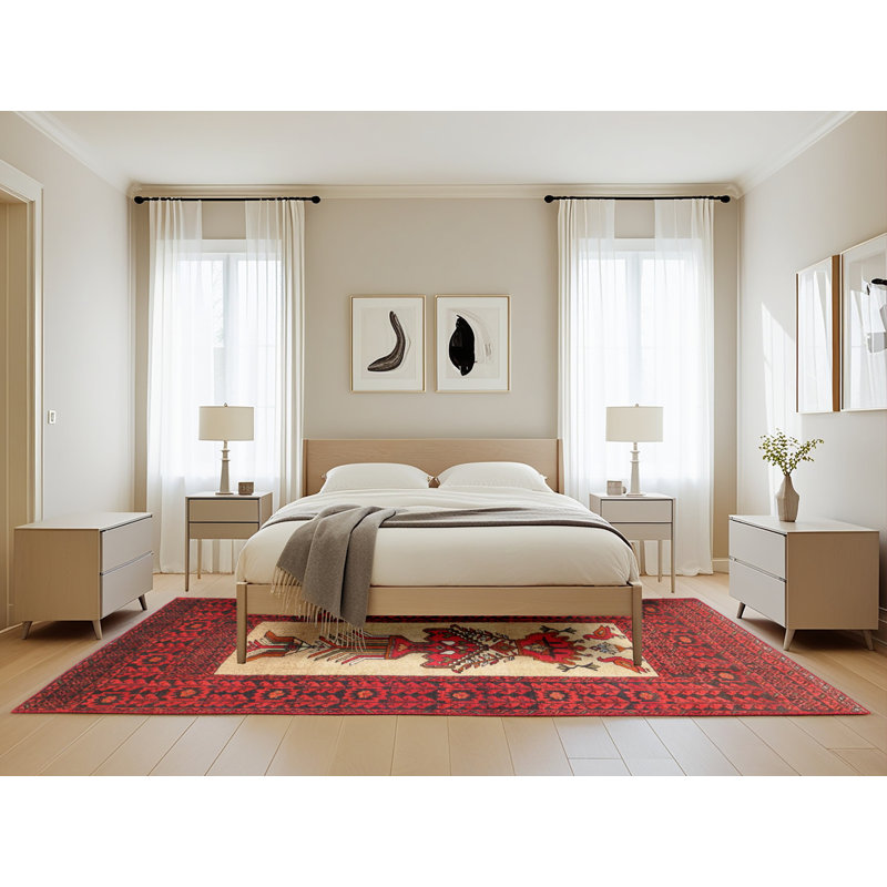 Tapis oriental rouge / beige, Rectangle 5 pi x 8 pi