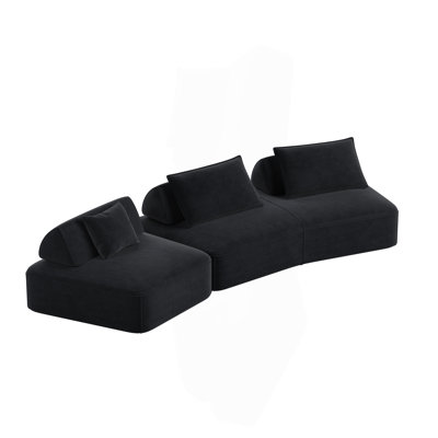 Ensemble de canapé modulaire surdimensionné de luxe moderne surdimensionné de 139 po, canapé rembourré moelleux en chenille avec dossiers amovibles et coussins moelleux, canapé profond et canapé-lit pour le salon, le bureau