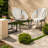 Durable Modern Patio Dining Chairs Set, White Iron & Rattan, Outdoor Elegance