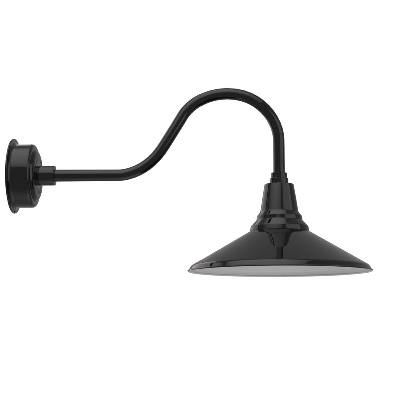 Luminaire de grange d’extérieur Albali, Noir, H 17,07 po x l 16 po x P 31,25 po