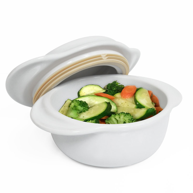 Chantal Make And Take Collection Round Ceramic 2 Piece Casserole Bakeware Set, 3.75" H x 6.25" W x 7.88" D