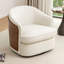 Faux Leather Swivel Barrel Chair-96441083