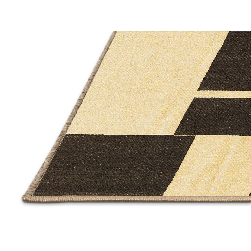 Tapis contemporains brun lavable à la machine 2776, Rectangle 4 pi x 6 pi