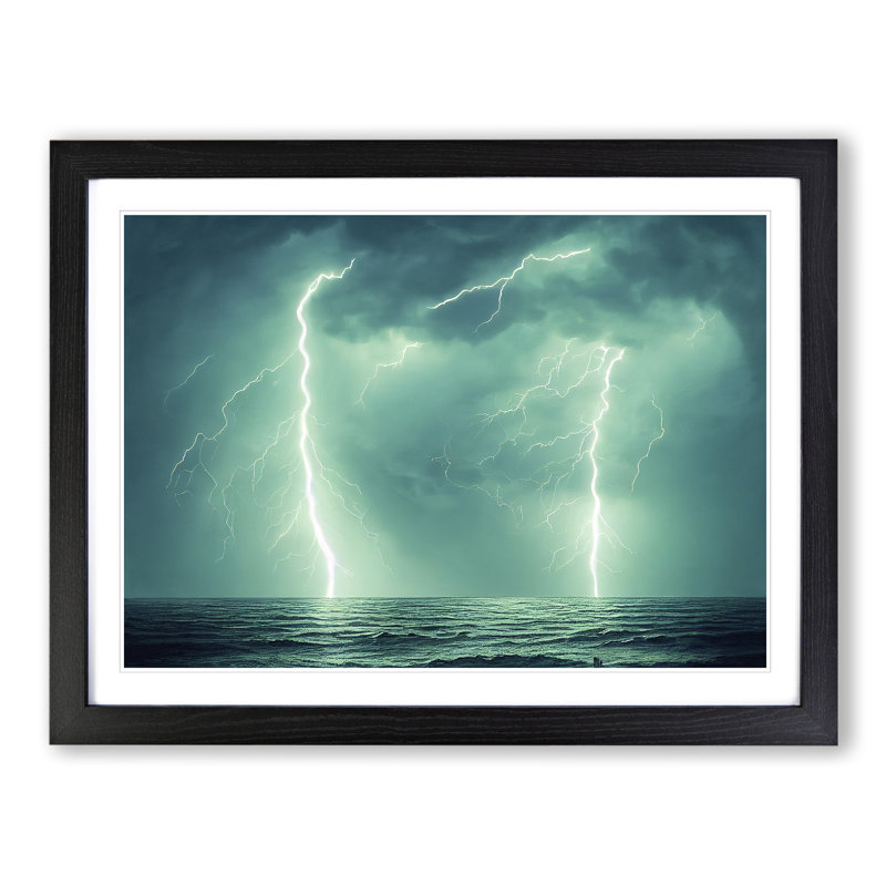 Excellent Lightning Storm Vol.1 - Single Picture Frame Print, Black, 46cm H x 64cm W x 2cm D