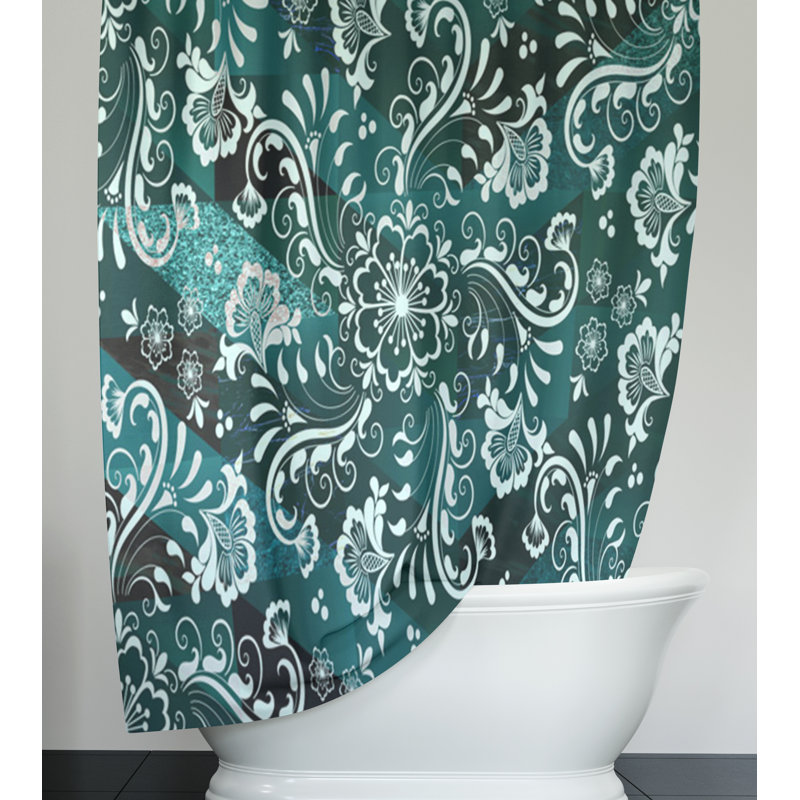 Anndee Floral Shower Curtain, 83" H x 70" W