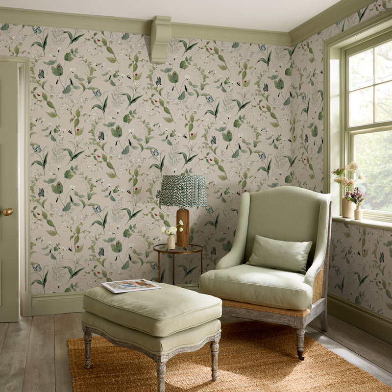 Sophie Allport Wild Floral Rutland Stone Wallpaper, Pink