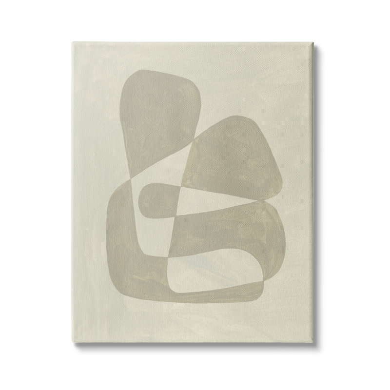 Abstrait minimaliste contrastant avec des tons de lignes beige brun clair, estampe numérique encadrée, art texturé par Emma Caroline