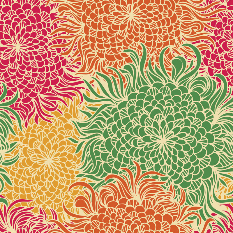 Floral Pattern by Alexandradzh - Wrapped Canvas Print, 30cm H x 30cm W x 3.8cm D