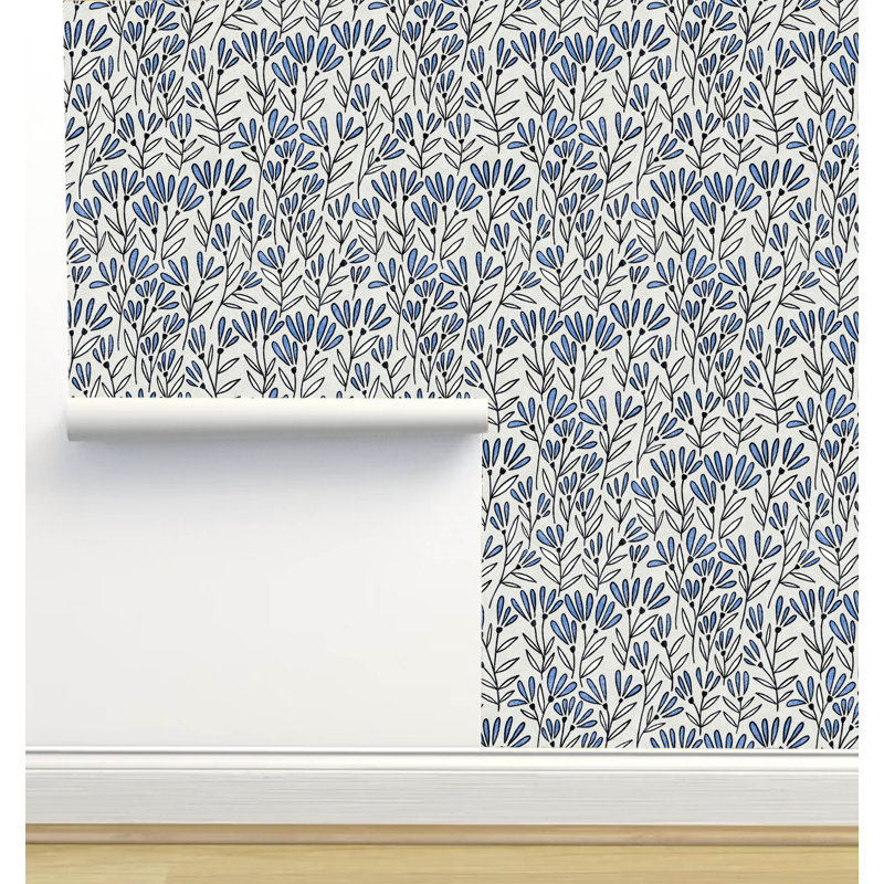 Rouleau de papier peint texturé L 12 pi x l 2 po Amy Mac Ready Designs, Bleu