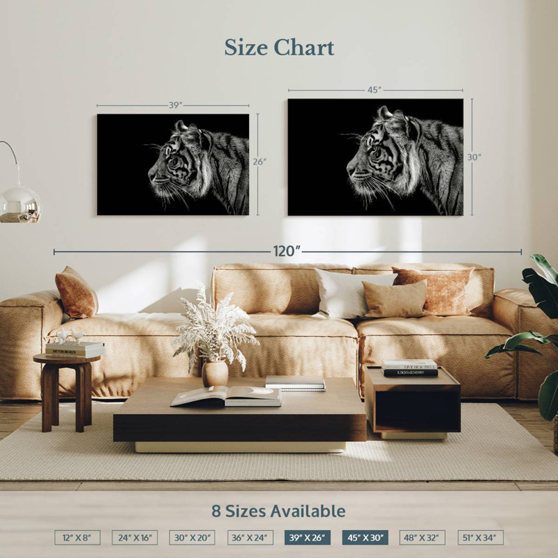 Brampt Tiger Profile, 26" H x 39" W