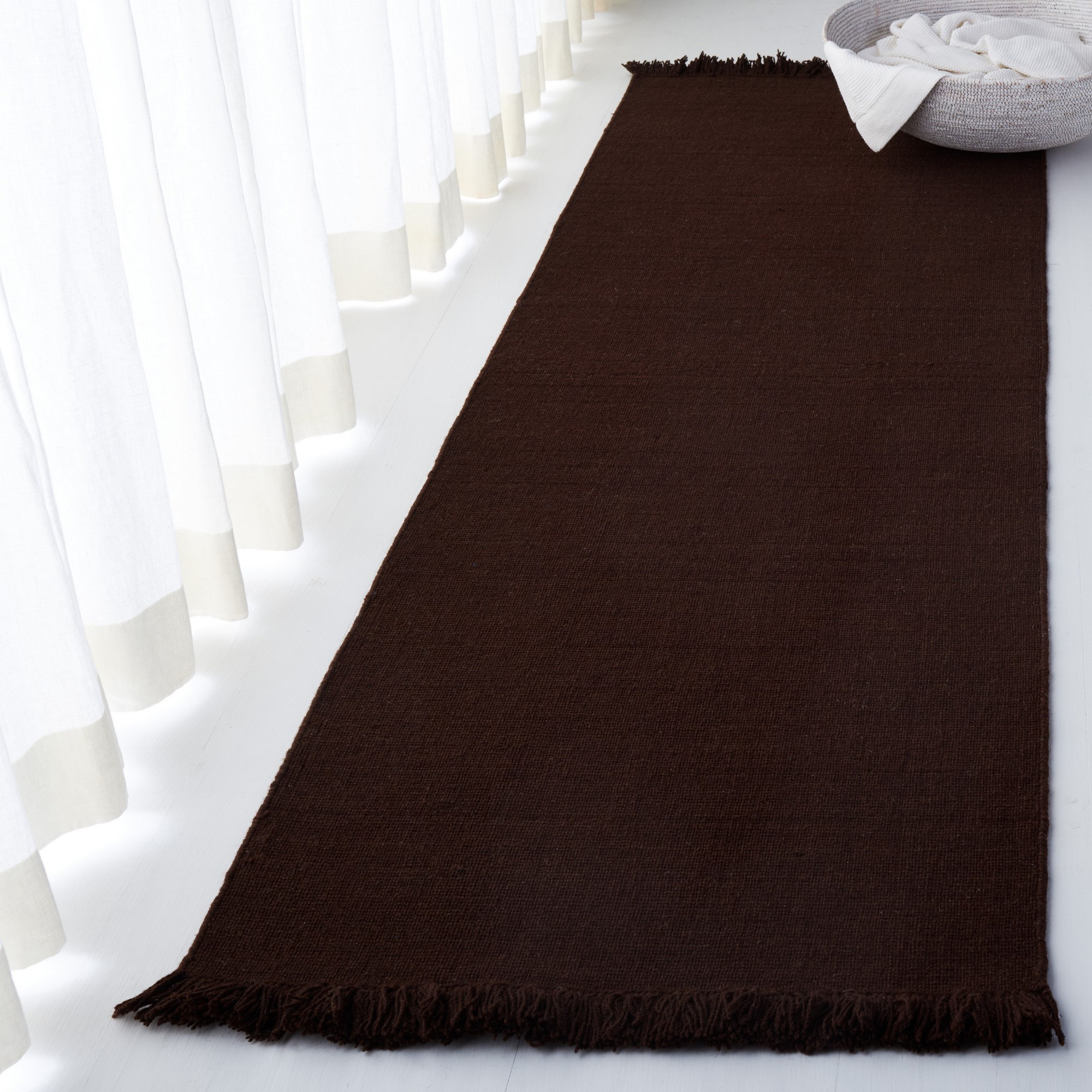 Lauren Ralph Lauren Hand Loomed Wool/Cotton Solid Color Rug in Brown ...