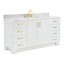 Meuble-lavabo simple en bois massif 66 po avec lavabo en marbre de Carrare 1,5 po Frawley-712457882-687578898