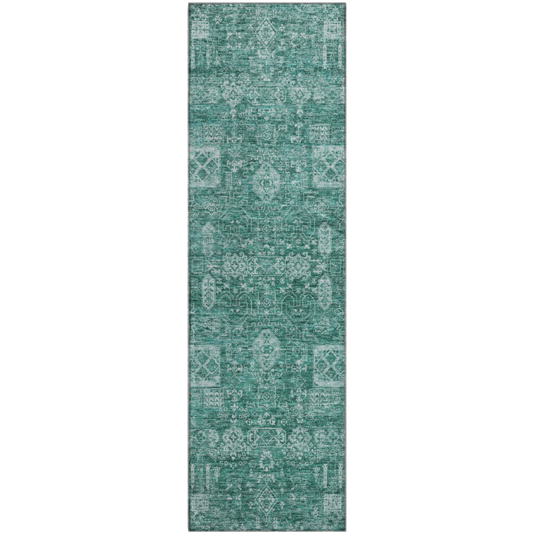 Premium Machine Washable Cerrito Teal Rug