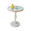 Table de bout moderne en bois massif et acier inoxydable