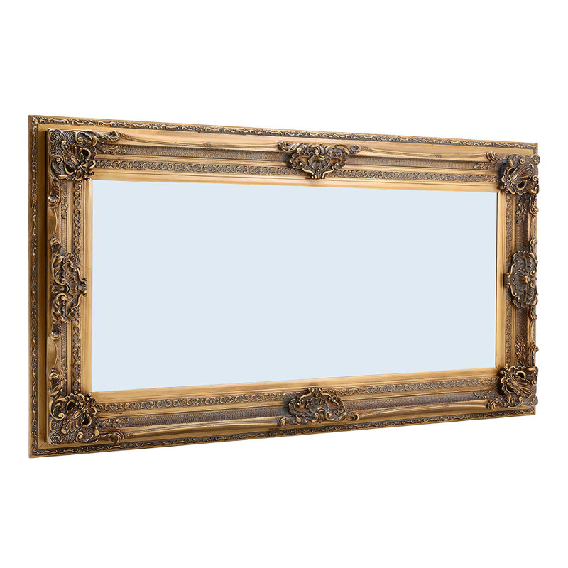 Dunmurry Solid Wood Arch Wall Mirror, 185cm H x 99cm W, Gold