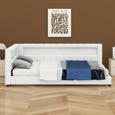 LED Upholstered Platform Bed Frame with Built-in USB Charging Station