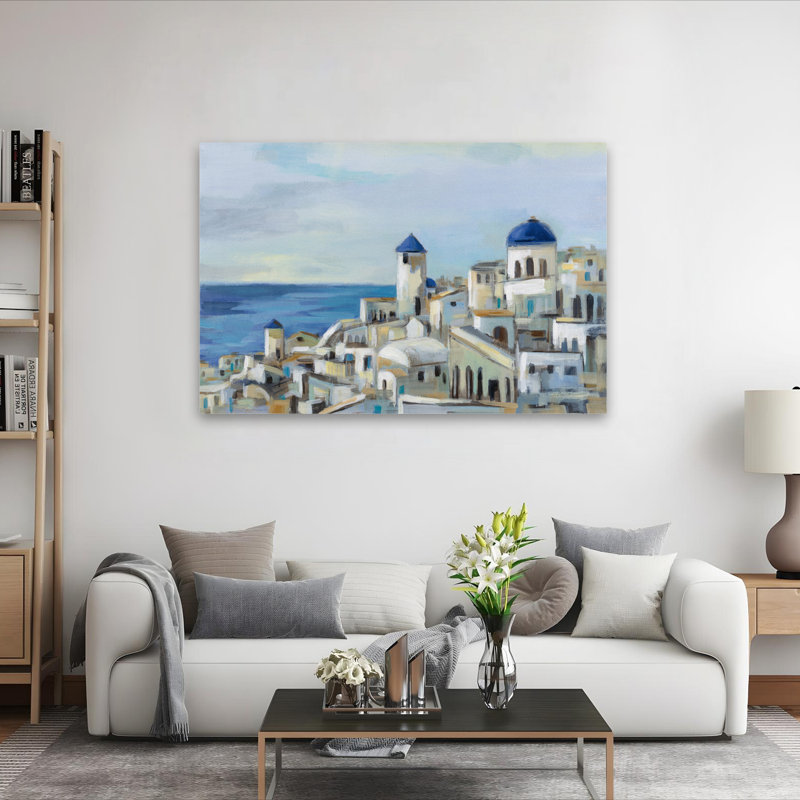 Vue contemporaine de Santorini d'inspiration contemporaine et mondiale I, H 60 po x l 40 po