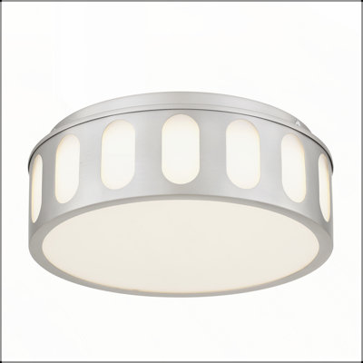 11.25-in Brushed Nickel LED Flush Mount, Energy-Efficient and Dimmable with 3 Color Temperatures