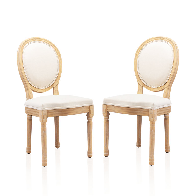 Retro Style Velvet Upholstered Dining Chair (set Of 2), Beige