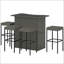 Ensemble de mobilier de bar à hauteur de bar, table et chaises d'extérieur, ensemble de bar en osier de rotin 5 pièces, chaise