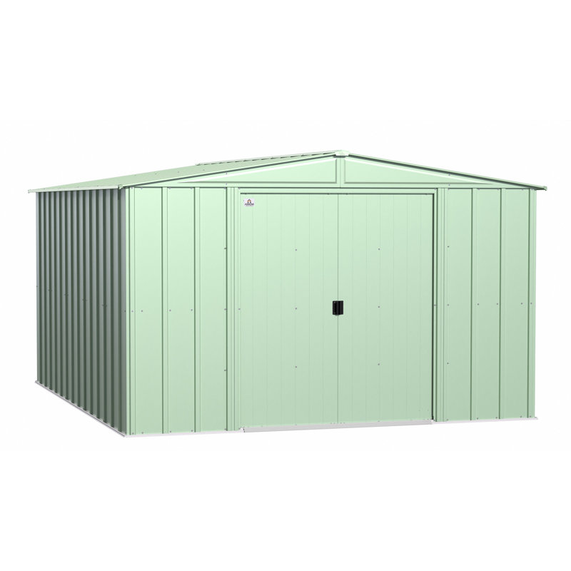 Sage Green 10' x 12' Galvanized Steel Storage Shed Kit