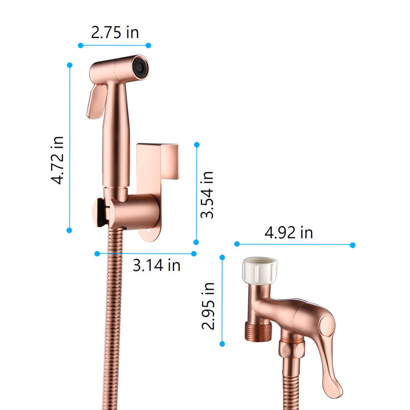 Hygienic Handheld Bidet For Toilet - Rose Gold Metal, Allows Customizable Spray Patterns Enhanced Hygiene In Promotes Effective Cleaning With Adjustable Force And Corrosion Treatment