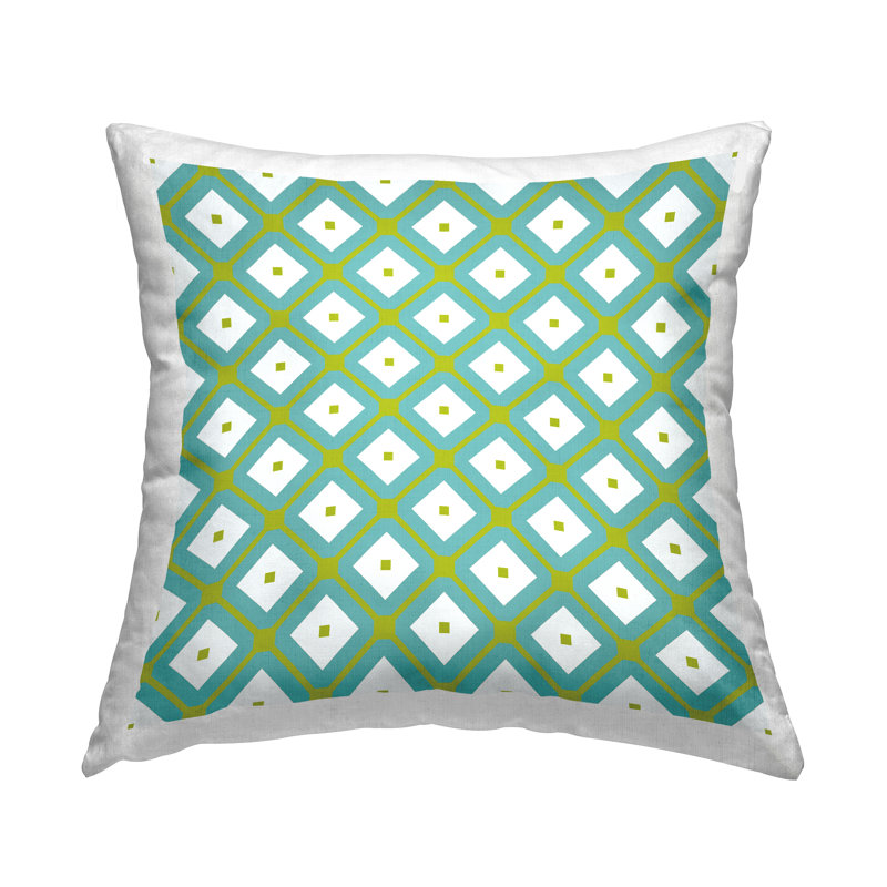 Coussin décoratif à motif de losanges turquoise par Irena Orlov