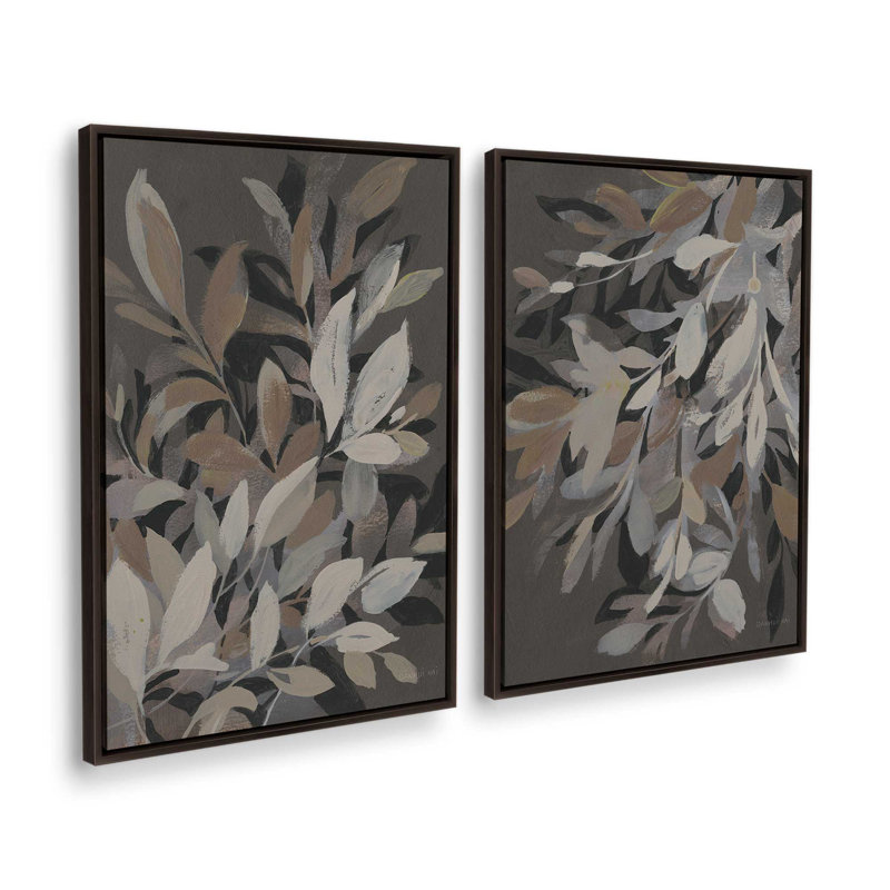 «Midnight Petal Dance», ensemble de 2 impressions sur toile, Érable américain, Impression encadrée sans passe-partout