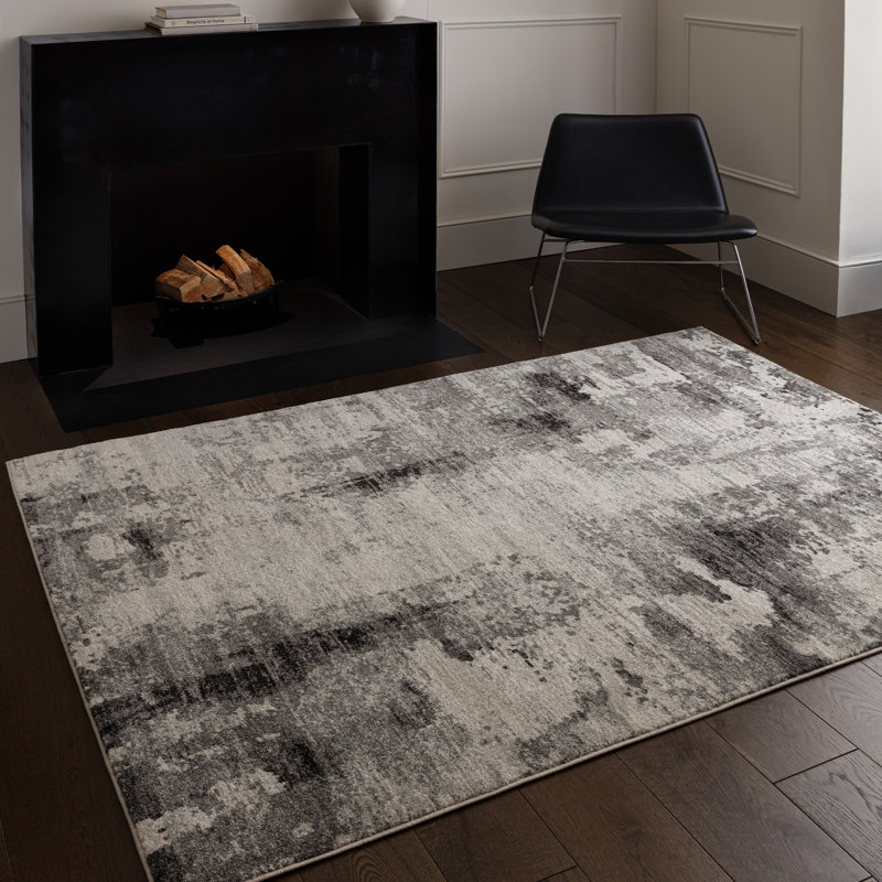 Glosco Abstract Area Rug, Rectangle 200 x 290cm, Grey