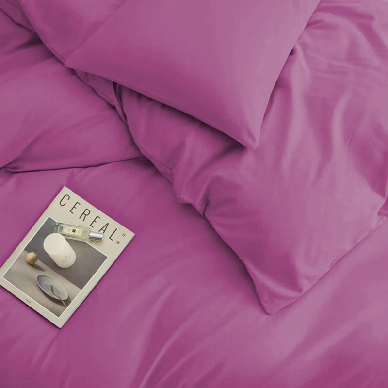 Housse de couette en microfibre moderne et contemporaine avec taies d'oreiller - Ensemble de literie douce et durable, Mauve