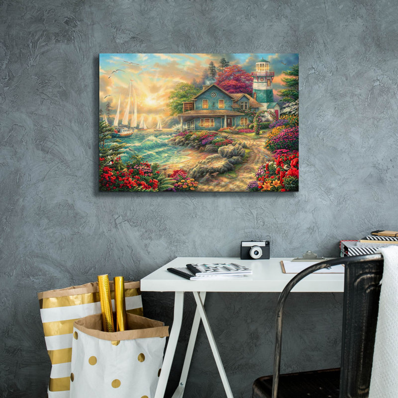 «Sunrise by the Sea» par Chuck Pinson, art mural sur toile, H 18 po x l 26 po x P 0,75 po