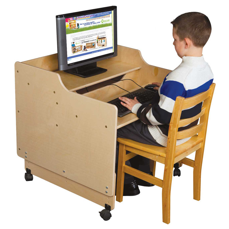 Adjustable Height Student Computer Desk, 23"-28"H x 30"W x 30"D