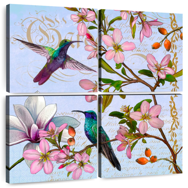 Brampt Hummingbird Botanical, 38" H x 38" W