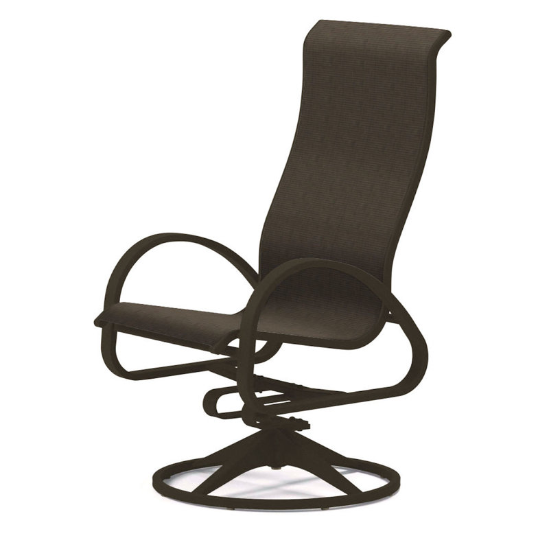 Fauteuil de patio pivotant Hiraku, Bois de plage texturé, Beacon taupe Sunbrella®